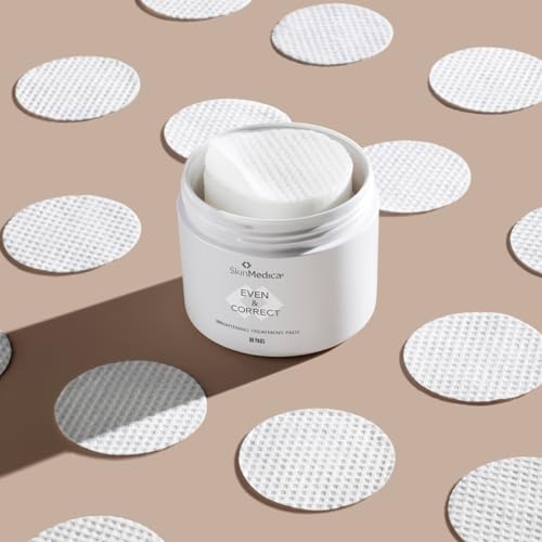 SkinMedica Even & Correct Brightening Treatment Pads For Face Exfoliating, 10% Glycolic Acid Pads That Are Retinol, Alcohol and Hydroquinone Free, 60 Ct