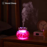 Essential Oil Diffusers Aromatherapy Diffuser: Vyaime Salt Lamp Diffuser for Home Bedroom Office, Pink Crystal Himalayan Cute Lotus Auto Shut-Off 7 Colors LED Night Light, White