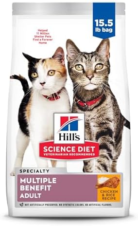 Hill's Science Diet Multi-Benefit, Adult 1-6, Multiple Benefit, Dry Cat Food, Chicken Recipe, 15.5 lb Bag
