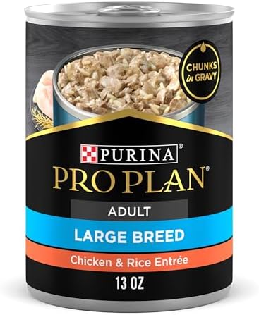 Purina Pro Plan Gravy Wet Dog Food for Large Dogs, Large Breed, Chicken and Rice Entrée - (Pack of 12) 13 oz. Cans
