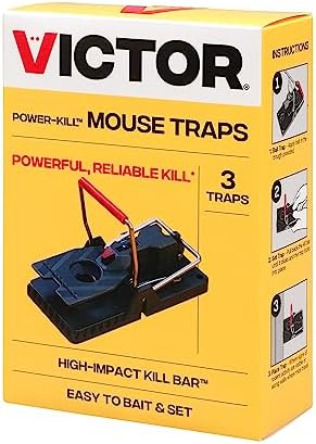 Victor M142-3B Power-Kill Easy Set Mouse Trap - 3 Reusable Mouse Traps