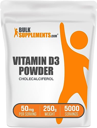 BulkSupplements Vitamin D3 Powder – 5000 IU per Serving, 250g – Cholecalciferol, Non-GMO, Gluten-Free