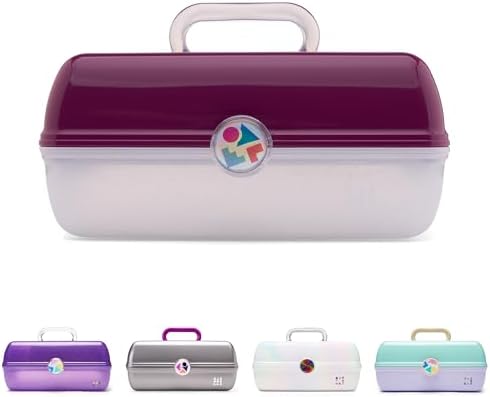 Caboodles On-The-Go Girl Makeup Box, Hard Plastic Makeup Organizer Box, Built-In Mirror, Secure Latch for Safe Travel, Spacious Storage for Large Items
