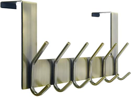 WEBI Over The Door Hooks for Hanging:Over The Door Towel Rack,Over Door Coat Hanger Over Door Coat Rack for Hanging Towels,Hats,Coats,Behind Back of Bathroom,Bronze