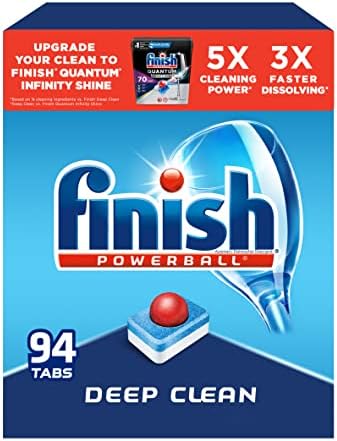 Finish - All in 1 - Dishwasher Detergent - Powerball - Dishwashing Tablets - Dish Tabs - Fresh Scent, 94 Count (Pack of 1) - Packaging May Vary