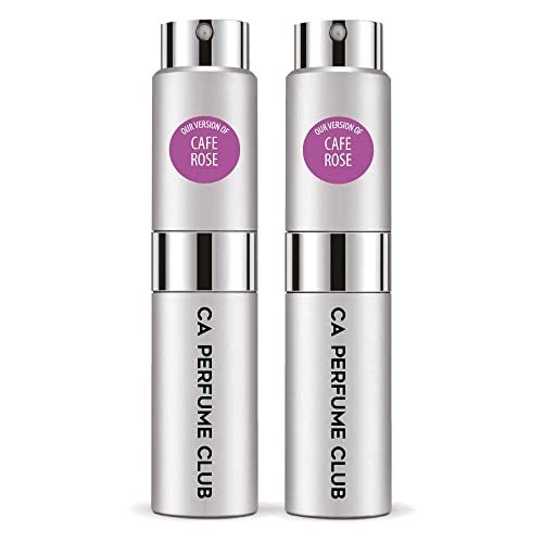 CA Perfume Impression of T. Ford Cafe Rose For Women & Men Replica Version Fragrance Dupes Concentrated Long Lasting Eau de Parfum Spray Refillable Atomizer Bottle 0.27 Fl Oz-X2