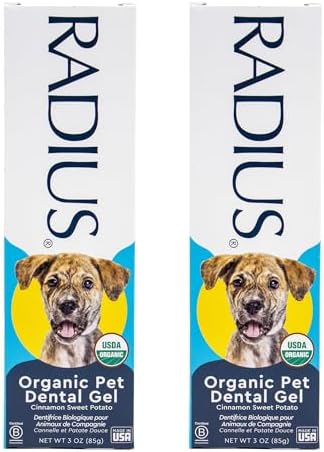 RADIUS USDA Organic Canine Pet Toothpaste 2 Units, 3 oz, Non Toxic Toothpaste for Dogs, Designed to Clean Teeth and Help Prevent Tartar and Remove Plaque, Xylitol Free