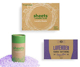 Sheets Laundry Club - All In One Laundry Kit.- Lightweight - Enjoy 50 Fast Dissolving Fresh Linen Laundry Sheets, 1-8oz Uncharted Waters Scent Booster Tube, 40 Plant Based Vitality Dryer Sheets