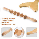 YMM 5-in-1 Wood Therapy Massage Tools for Body Shaping, Professional Lymphatic Drainage Massager, Maderoterapia Kit, Anti Cellulite Massage Roller Body Sculpting Tools Set (Deluxe)