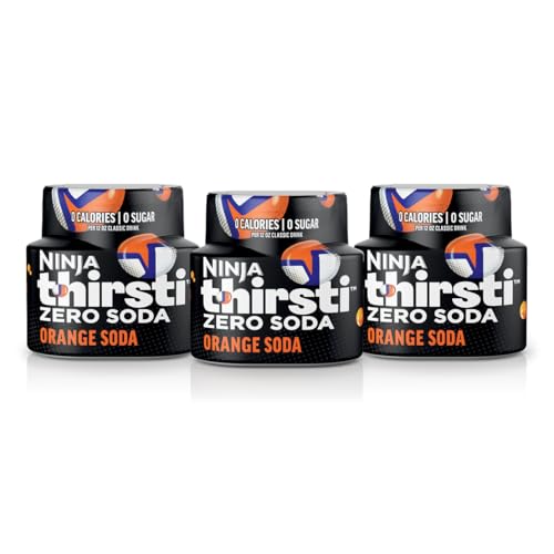 Ninja Thirsti Flavored Water Drops, ZERO SODA Orange Soda, Classic Soda Flavors, Sparkling or Still, Zero Calories, Zero Sugar, Makes 17, 12oz drinks, 3 Pack, WCFOGFIZAM