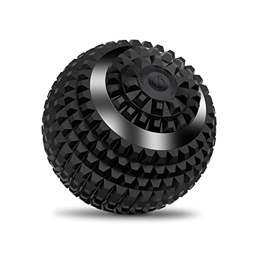 Uppye Vibrating Ball Massager, 4-Speed High-Intensity Fitness Lacrosse Ball, Mobility Ball for Workout Recovery, Deep Tissue Massager for Pain Relief and Trigger Point Treatment (Black)