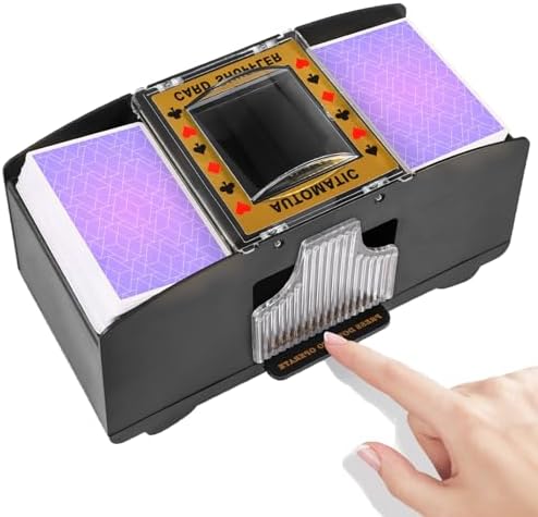 Automatic Card Shuffler 2/1/4/6 Deck,Battery-Operated Electric UNO Poker Shuffler,Playing Card Shuffler for Home Card Game,Travel