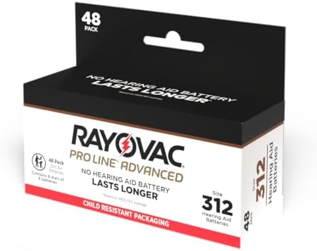 Rayovac Proline Mercury-Free Hearing Aid Batteries Size 312 (48)