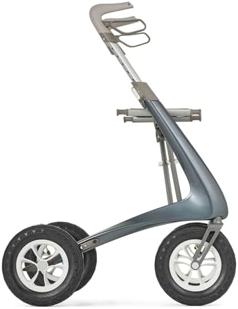 byACRE Carbon Overland/All Terrain Carbon rollator/Big Pneumatic Wheels/Lightweight at only 14.8 lbs/Foldable with seat