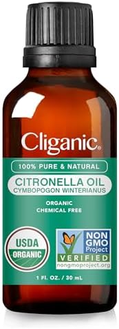 Cliganic Organic Citronella Essential Oil - 100% Pure Natural for Aromatherapy Diffuser | Non-GMO Verified (Packaging May Vary)