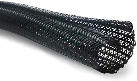 MGI SpeedWare Braided Split-Sleeve Wire Loom for High-Temperature Automotive Harness and Home Cable Management 25 feet (1/4")