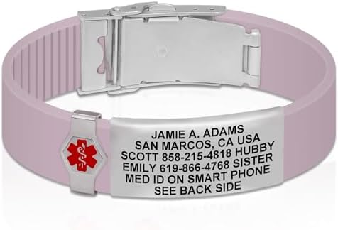 Divoti Custom Engraved Medical Alert ID Bracelet – Dual-Sided Laser Etching, Silicone Wristband, Stainless Steel Security Clasp – Adjustable & Trim-to-Fit – Emergency Medical Info Band for Men & Women