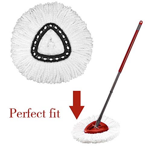 6 Pack Mop Replacement Heads for Spin Mop, Microfiber Spin Mop Refills, Easy Cleaning Mop Head Replacement