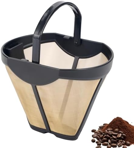 Coffee Permanent Filter for Ninja CFP Dual Brew Models, Reusable Gold Tone Coffee Filter Basket Compatible with Ninja Coffee Makers CFP201 CFP300 CFP301 CFP305 CFP307 (1 Pack)