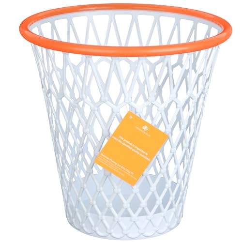 Trash Can,Basketball Trash Can,4.5 Gallon Garbage Can for Basketball Party, Basketball Hoop Style,Basketball Net Waste Basket,Basketball gift,Size11"x11"x12"for Basketball Room,Coffee Shop,Gym.