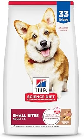 Hill's Science Diet Adult 1-6, Adult 1-6 Premium Nutrition, Small Kibble, Dry Dog Food, Lamb & Brown Rice, 33 lb Bag
