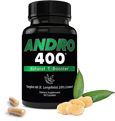 Andro400 Natural T Support Supplement for Men, Tongkat Ali, 60 Count, Manufactured in USA