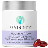 Femininity Smooth as Silk+ 30-Day Starter Kit for Vaginal Dryness (60 Softgels & Refillable Glass Jar) – Blend of Sea Buckthorn Oil, Vitamin D3 and Plant-Based Omega-3 DHA