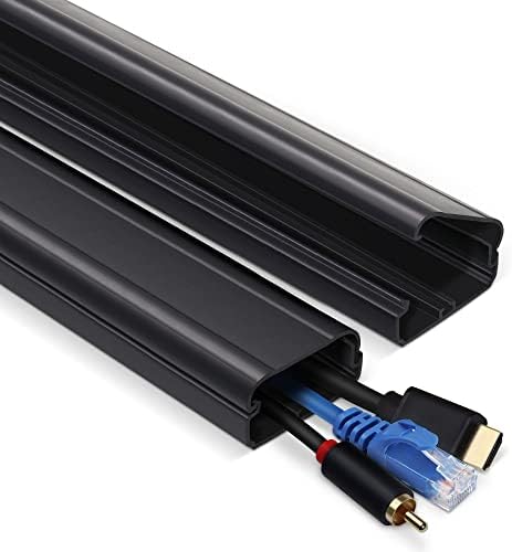 TV Cord Hider - 39in(3xL13in) Cord Covers for Wall Mounted TV Cable Hider Wall Kit | Wire Hiders for TV on Wall, Wire Covers for Cords, Cord Concealer Hide Cords, 1.5" W*0.75" H, Black