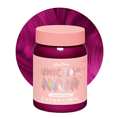 Lime Crime Unicorn Semi-Permanent Hair Color, Chocolate Cherry, 200 ml, 816652020385