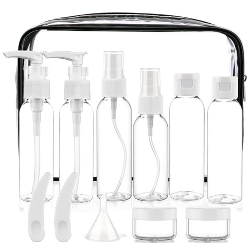 Cosywell Travel Size Bottles for Toiletries 13 Pack 2oz TSA Approved Toiletry Bottles Leak Proof Travel Kit for Women Shampoo Lotion Skincare Cosmetic Container Travel Essentials(White)