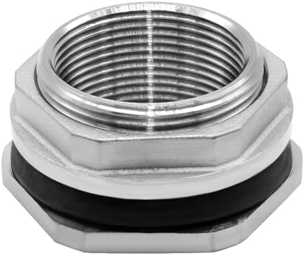 Beduan 1.25" Female Bulkhead Water Tank Connector Stainless Steel Thru-bulk Fitting