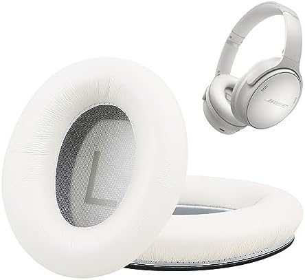 Earpads for Bose QuietComfort 45 QC45 QC35 ii QC35 Lambskin Leather Ear Cushions Professional Headphones Replacement Ear Pads with Noise Cancelling Memory Foam White
