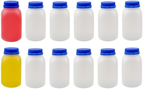 Cornucopia Brands 12-Pack of 8-Ounce Plastic Milk Bottles, BPA-Free, Dishwasher-Safe, Multi-Use for Milk, Juice, Smoothies, Lunch Box & More