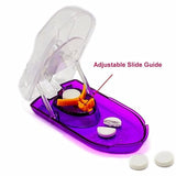 EZY DOSE Pill Cutter with Safety Shield and Magnifier, Daily Usage, Safely Cut Pills and Vitamins, Accurate and Easy Cutting, Color May Vary, BPA Free