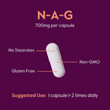 BESTVITE N-Acetyl Glucosamine (N-A-G) 700mg (120 Capsules) - No Stearates - Non GMO - Gluten Free