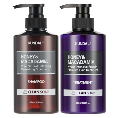 KUNDAL Natural Shampoo and Conditioner Set [Clean Soap] - Korean Hair Care, Long Lasting Fragrance, Moisturize, Nourish, Frizz Control, Argan & Macadamia Oil, Sulfate-Free 16.9fl oz (Pack of 2)