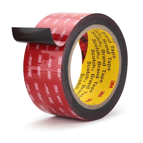 3M Double Sided Tape 2”×16.4ft VHB 5925 Black Mounting Tape Heavy Duty Waterproof Foam Tape Strong Adhesive for RV LED Strip Light Décor