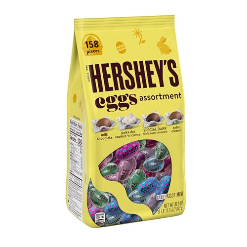 HERSHEY'S Assorted Flavored Eggs, Easter Candy Bag, 31.5 oz (158 Pieces)