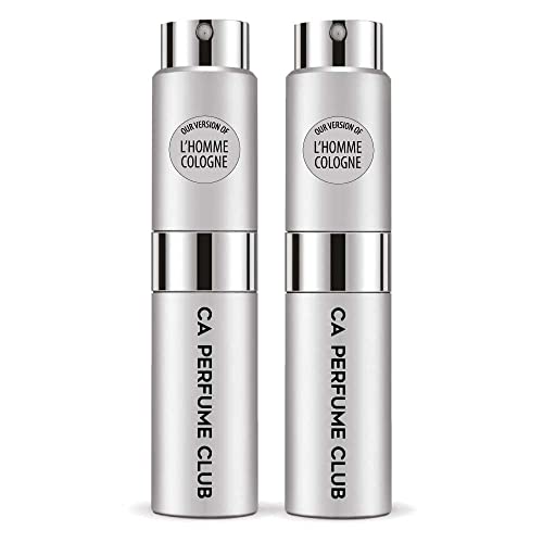 CA Perfume Impression of Yves S. Lauren L’homme Cologne For Men Replica Version Fragrance Dupes Concentrated Long Lasting Eau de Parfum Spray Refillable Atomizer Bottle 0.27 Fl Oz-X2