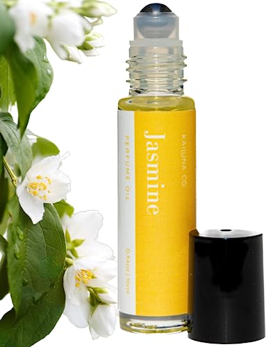 Jasmine Delicious Natural Pure Essential and Fragrance Oil Perfume Roll On with Organic Pure Jojoba Oil, Eau de Toilette, Small-Batch, Handmade in California