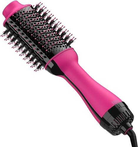 Hair Dryer Brush Blow Dryer Brush in One Upgraded 4 in 1 Hair Dryer and Styler Volumizer with Negative Ion Anti-frizz Ceramic Titanium Barrel Hot Air Brush