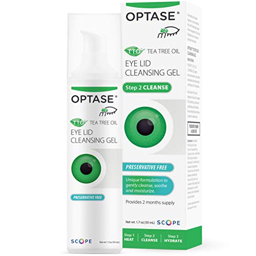 OPTASE TTO Eye Lid Cleansing Gel - Tea Tree Oil Cleanser - Preservative Free, Natural Ingredients - Soothes Dry Eye and Eyelid Irritation - Made With Pro-Vitamin B5-1.7 oz