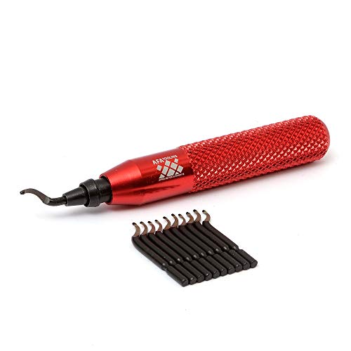 AFA Tooling - Deburring Tool with 11 High Speed Steel Swivel Blades - Works on Metal, Resin, PVC Pipes, Copper, Plastic and 3D Printed Edges - Plumbing & 3D Printing Burr Removal Reamer Tool