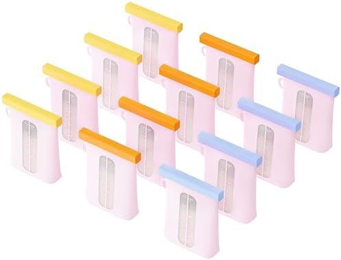12 Pcs Silicone Breastmilk Storage Bags Reusable, 8oz/240ml Double Leak-Proof Breastmilk Freezer Bags, BPA Free Self-Standing Milk Bags for Breastfeeding, Baby Food Pouches