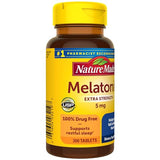 Nature Made Melatonin 5mg Extra Strength Tablets, 100% Drug Free Sleep Aid for Adults, 300 Tablets, 300 Day Supply