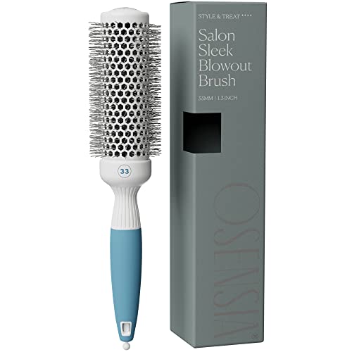 Professional Round Brush for Blow Drying - Small Ceramic Ionic Thermal Barrel Brush for Sleek, Precise Heat Styling and Salon Blowout - Lightweight Round Hair Brush (Barrel 1.3 inch, Bristle 2 Inch)