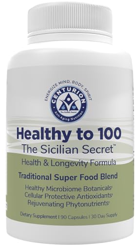 Healthy to 100, Sicilian Secret Mediterranean Diet, Superfood, Supports Healthy Lifestyle, (with Resveratrol, Rosemary, Grape Seed Extract, Bergamot Extract) Boost Immunity, 90 Capsules, 30 Servings