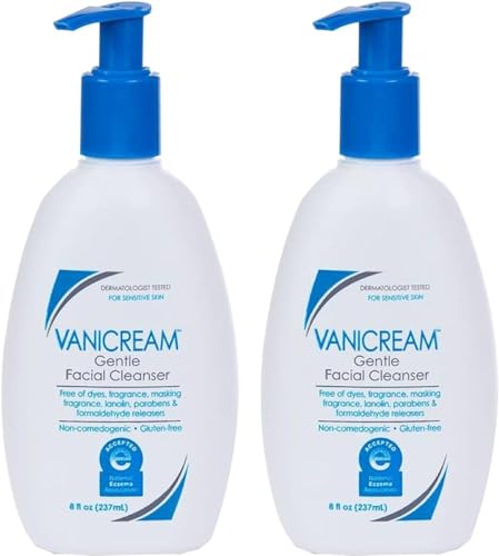 Vanicream Gentle Facial Cleanser, 8 Fl Oz (Pack of 2)