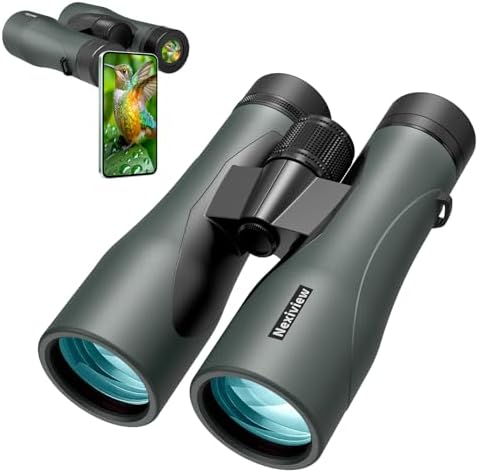 15x52 HD Binoculars for Adults High Powered with Upgraded Phone Adapter - Large & Bright View, Lightweight, IPX7 Waterproof - Binoculars for Hunting Bird Watching Travel