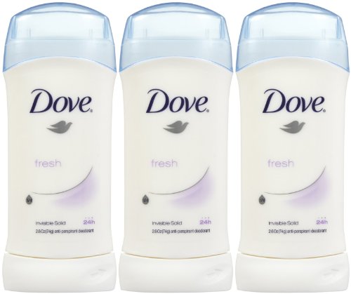 Dove Invisible Solid Deodorant, Fresh - 2.6 oz - 3 pk
